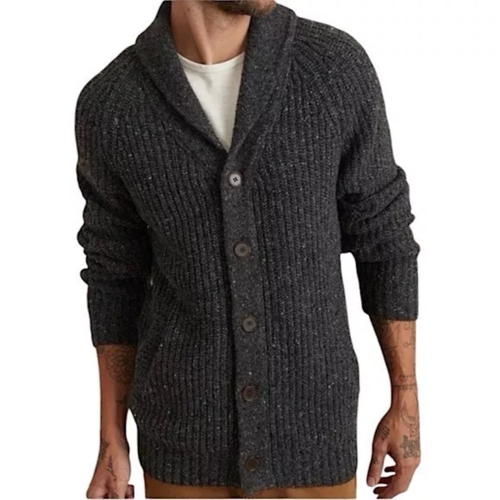 Marine Layer Gray Chunky Knit Cardigan Sweater